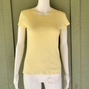 RALPH LAUREN Blue Label Yellow Striped T-Shirt Top Medium